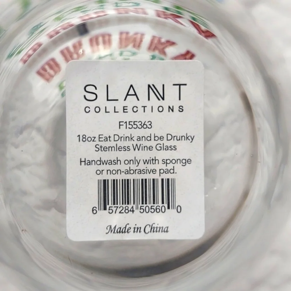 *🆕 Eat, Drink and be Drunky 18oz Holiday Glasses Set of 3 Slant Collections NEW